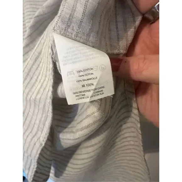 Madewell Split Cuff Gray Cotton Tunic Women Top Weathered Concrete Size XS H3939 - Picture 9 of 13